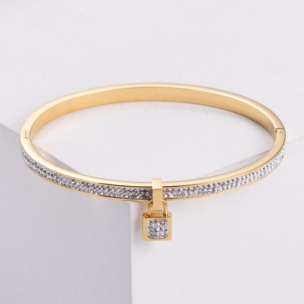 lock charm bangle bracelet